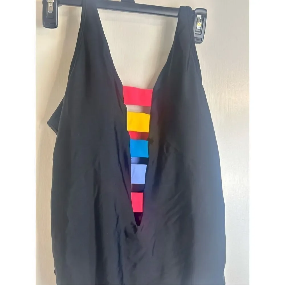 DKNY NWT size 14 black one piece swimsuit - Picture 3 of 6